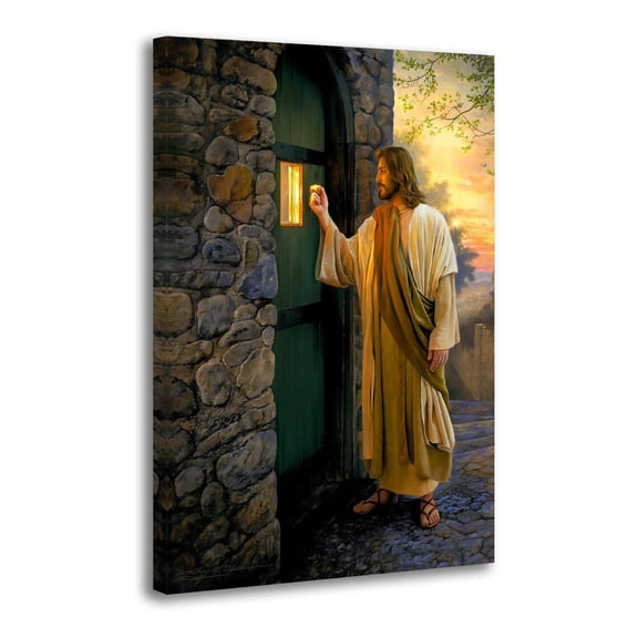 Jesus Christ Knocking At The Door To Your Heart, Living Room Bedroom Decor Poster
