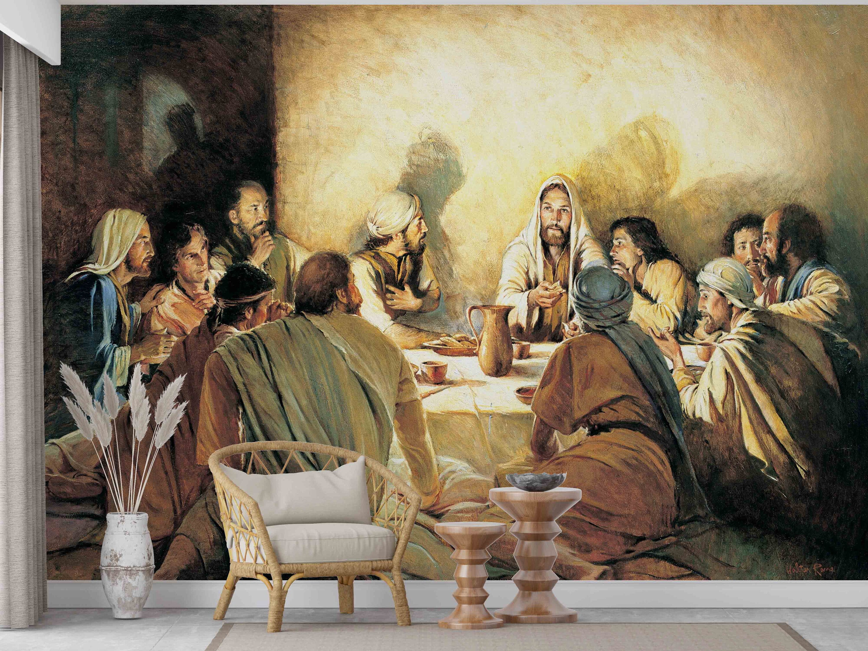 Jesus Christ Last Supper Wall Decor, Religious Wallpaper, Spiritual