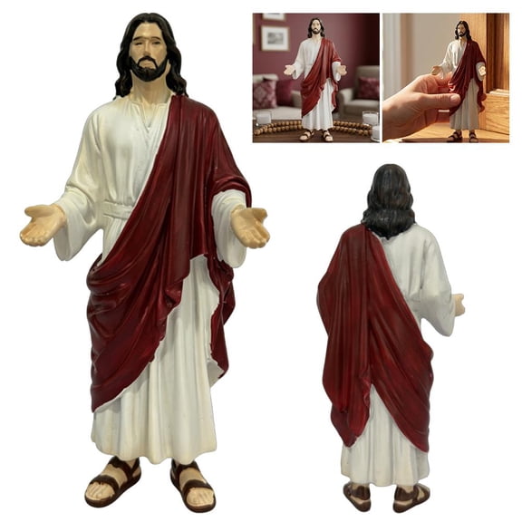 Jesus Christ Limited Collector’s Edition 1/6 Scale Figure, Fabric Robes Sandals Sacred Heart Statue, Christian Decor Faith Based Spiritual Gift