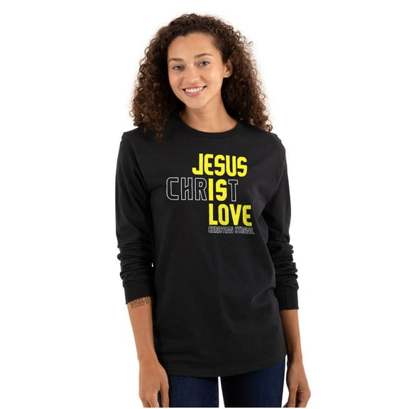 Jesus Christ Love Christian Faith Long Sleeve TShirt Men Women Brisco Brands S