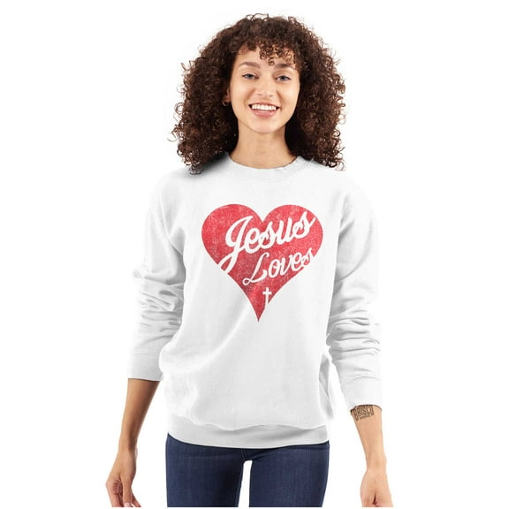 Jesus Christ Love Christian God Cross Women Plus Size Crewneck Sweatshirt Brisco Brands 2X