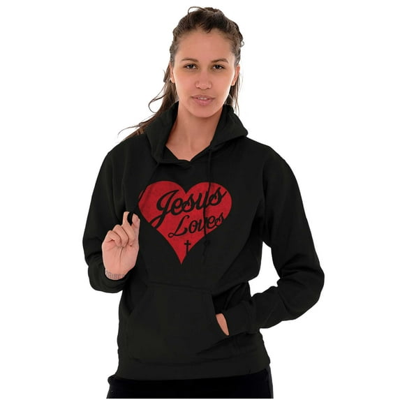 Jesus Christ Love Christian God Cross Women Plus Size Graphic Pullover Hoodie Brisco Brands 4X