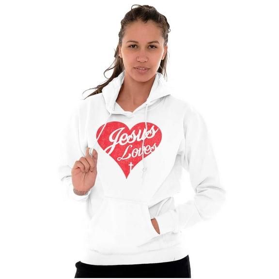 Jesus Christ Love Christian God Cross Women Plus Size Graphic Pullover Hoodie Brisco Brands 3X