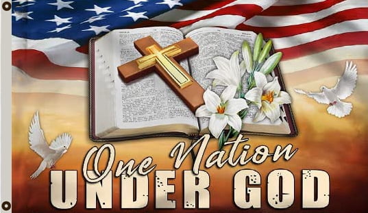 3X5 UNO NATION Sotto Dio USA Reveal Verticale Bandiera Banner - Foto 5