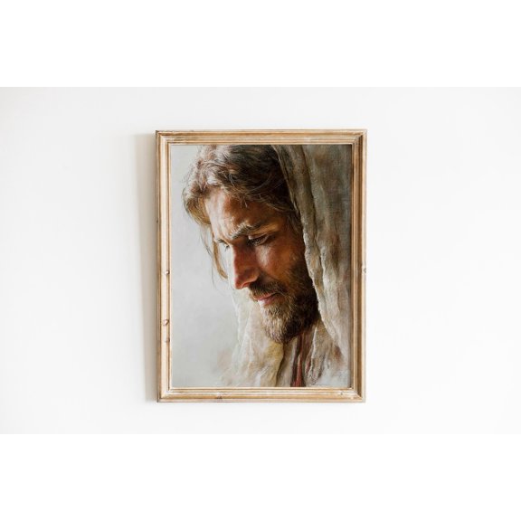 Jesus Christ Portrait Savior Christian Wall Art, Unframed Canvas 8x10in