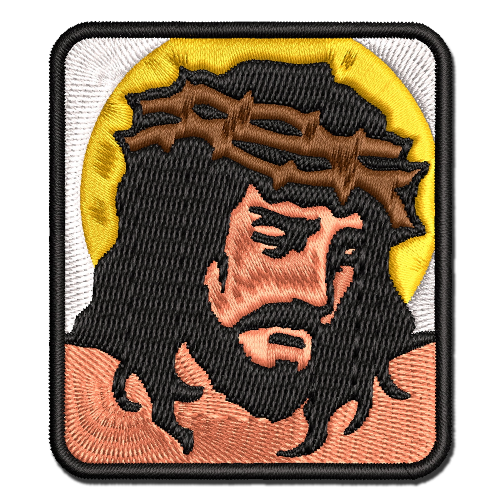 Jesus Christ Religious Christian Cross God Applique Multi-Color Embroidered Iron-On Patch - 3.5 Inch Large