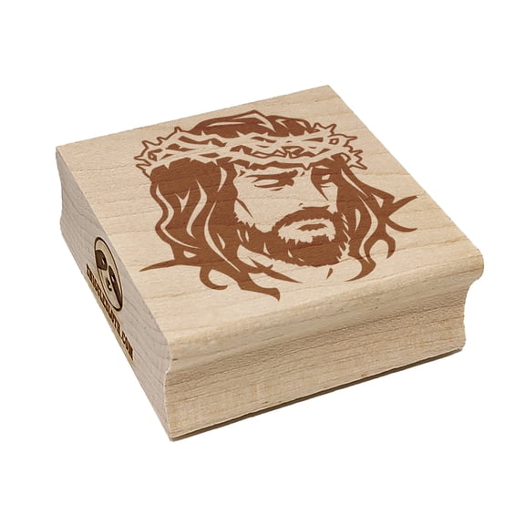 Jesus Christ Religious Christian Cross God Square Rubber Stamp Stamping Scrapbooking Crafting - Small 1.25in
