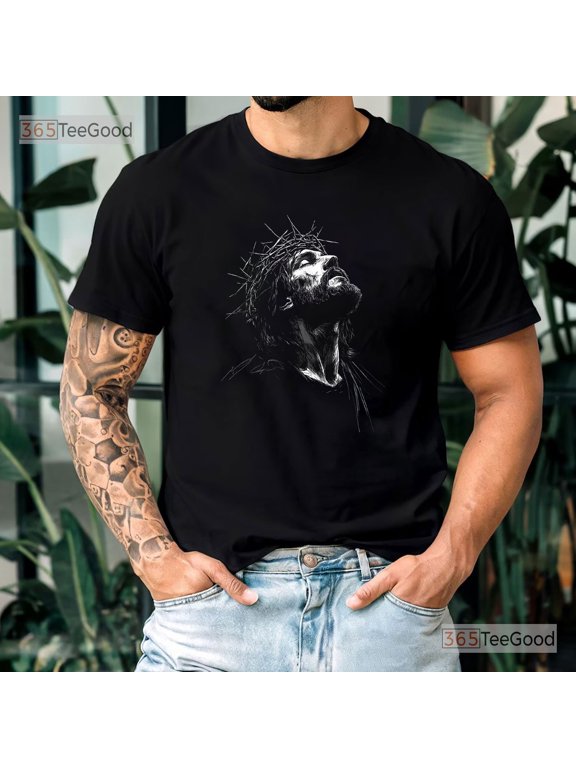 Jesus Christ Religious Faith Simple Men Christian Graphic Phrase Suited To Casual Events And Everyday Wear T-Shirt, Size S-5XL