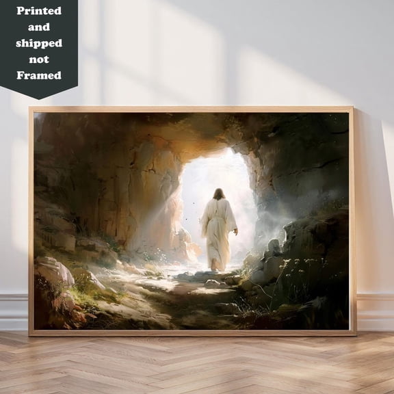 Jesus Christ Resurrected Easter Painting Christian Wall Art Canvas Print