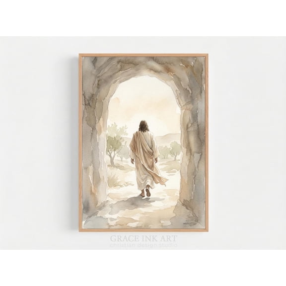 Jesus Christ Resurrected, Easter Painting, Jesus Christ Leaving The Tomb, He is Risen, Jesus Alive, Christian LDS Wall Art, Ressurection Canvas Print