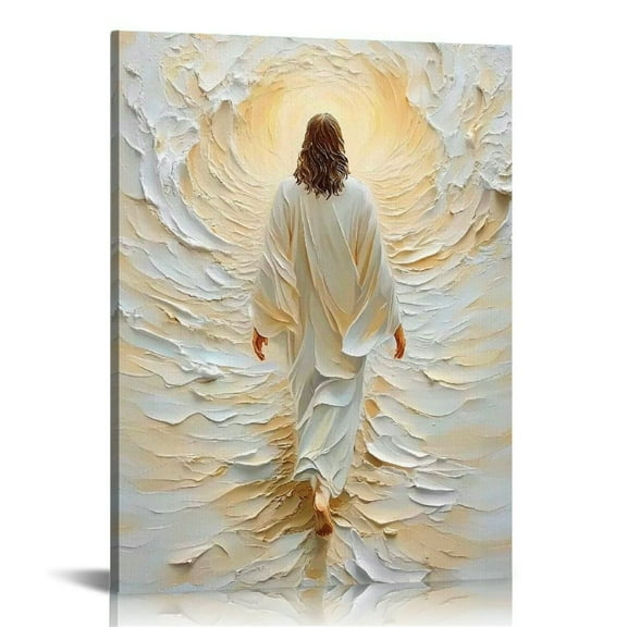 Jesus Christ Resurrected Wall Art Painting | Easter Canvas Wall Art, He is Risen, Jesus Alive Decor, Resurrection Jesus Leaving The Tomb for Church Home Bedroom living room Home Wall Decor Framed 