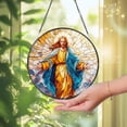 thumbnail image 1 of Jesus Christ Resurrection Glass Suncatcher, Radiant Window Art, 3.5 in, 1 of 3
