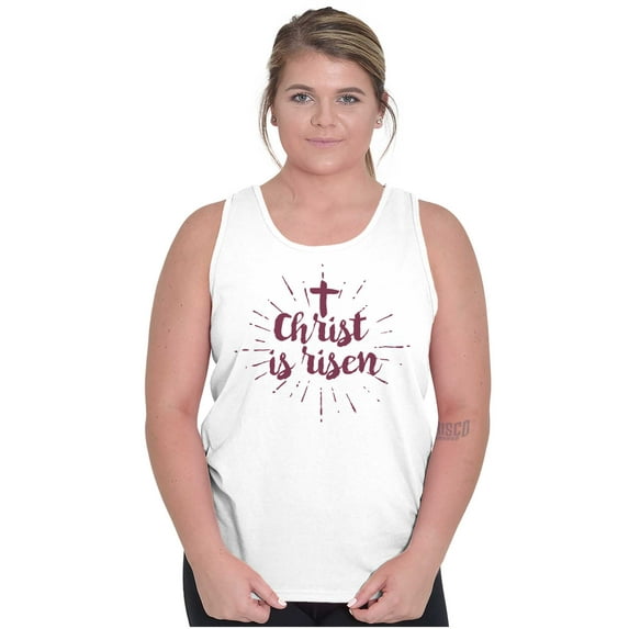 Jesus Christ Risen Easter Believe God Tank Top Tee Shirt Women Brisco Brands S