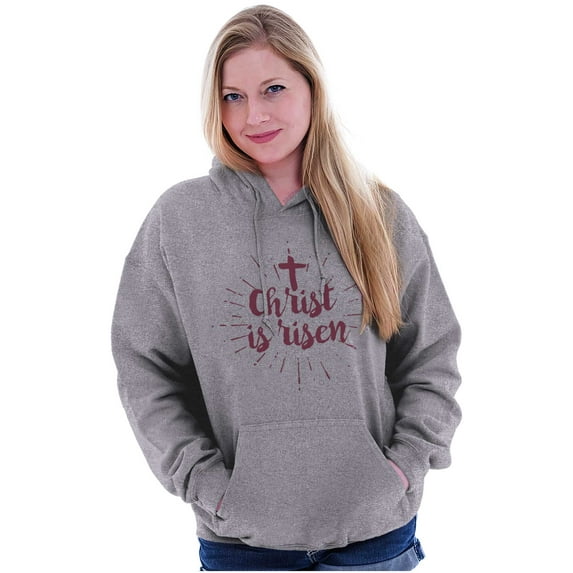 Jesus Christ Risen Easter Believe God Women Plus Size Graphic Pullover Hoodie Brisco Brands 3X