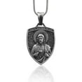 thumbnail image 1 of Jesus Christ Sacred Heart Handmade Sterling Silver Men Charm Necklace, Sacred Heart Men Jewelry, Jesus Sacred Heart Pendant, Christian Gift, 1 of 5