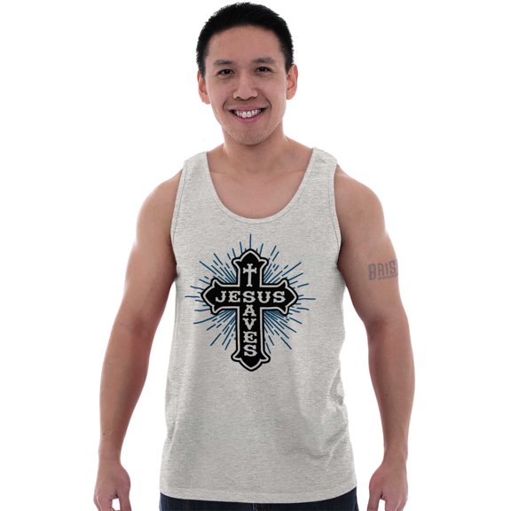 Jesus Christ Saves Christian Love Plus Size Graphic Tank Top Brisco Brands 3X
