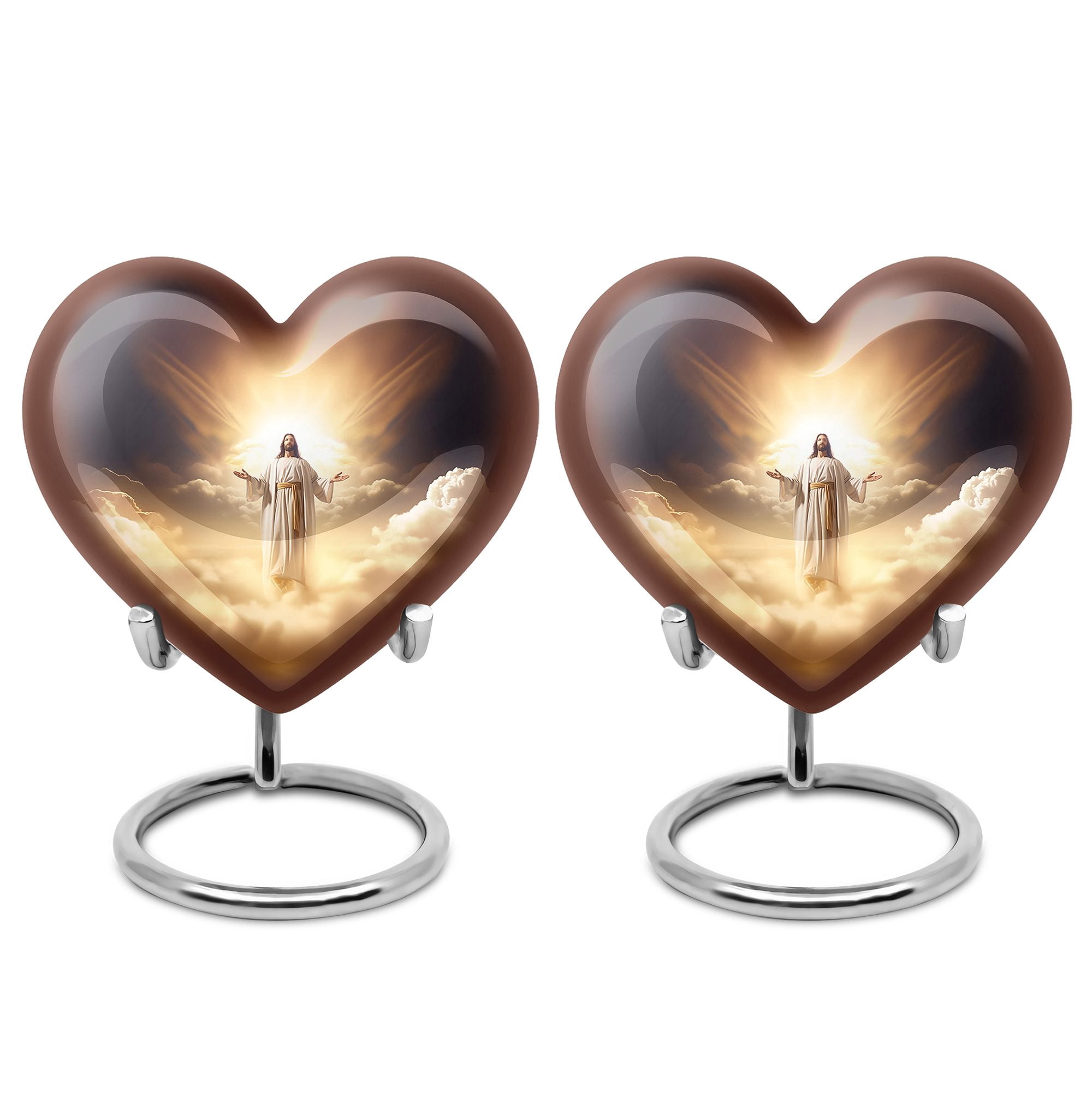 Jesus Christ Small Urns For Human Ashes Keepsake - Decorative Urns For Ashes - Human Ashes Urns - Urn For Human Ashes Adult Women - Urns For Adult Male Small - Adult Funeral Urn (Size - 3inch, Pcs2)