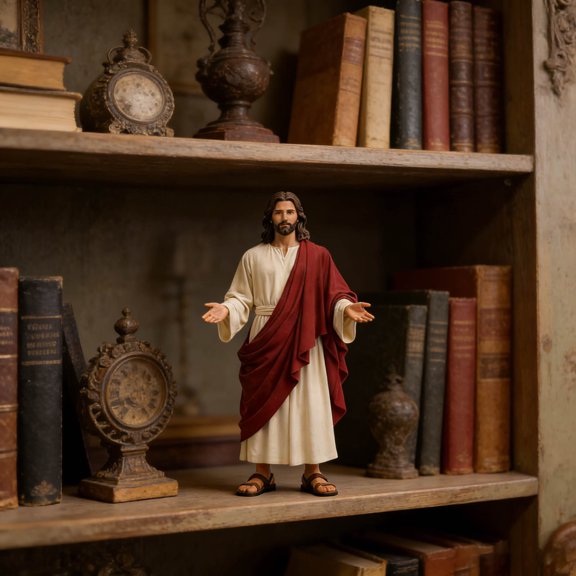 Jesus Christ Statue, 1/6 Scale Resin Figure, Hand Painted Saint Ornament, Welcoming Pose Display for Home Shelf and Prayer Corner