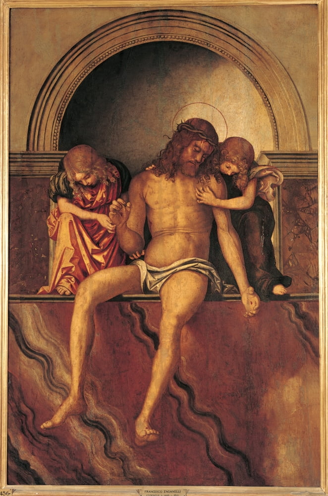 Jesus Christ Supported By Two Angels Canvas Art - (18 x 24)