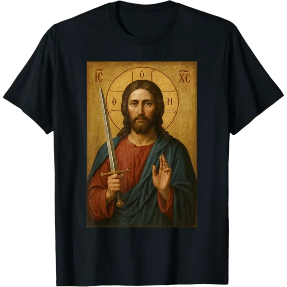 Jesus Christ Sword Orthodox Icon Design T-Shirt - Walmart.com
