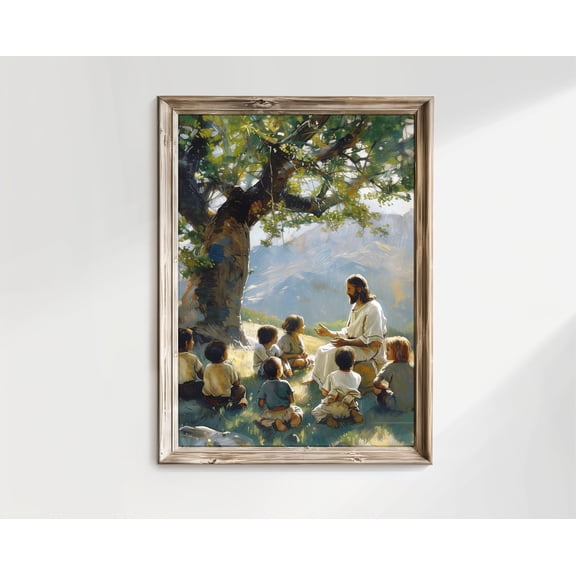 Jesus Christ Teaching Children Jesus Painting Christ with Children Painting Jesus with Children Picture LDS Art Christian