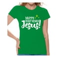 thumbnail image 1 of Jesus Christ Tee for Women Christmas Shirt for Woman Happy Birthday Jesus Women Shirt Christian Shirt for Her Merry Xmas Ladies T-Shirt Religion Christmas Tshirt Happy Birthday Jesus Top Xmas Gifts, 1 of 4
