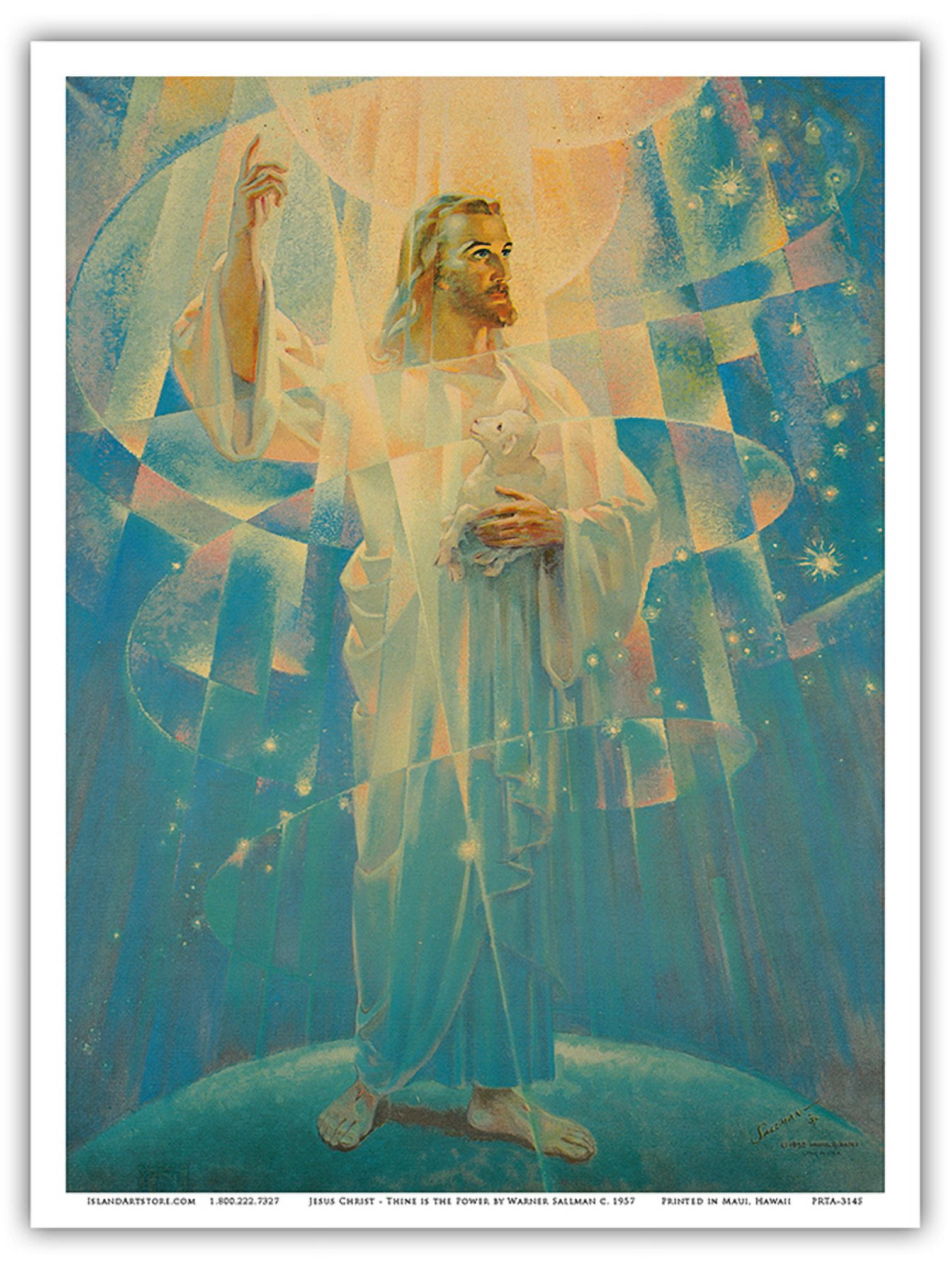 Jesus Christ - Thine is the Power - Vintage Religious Art by Warner ...