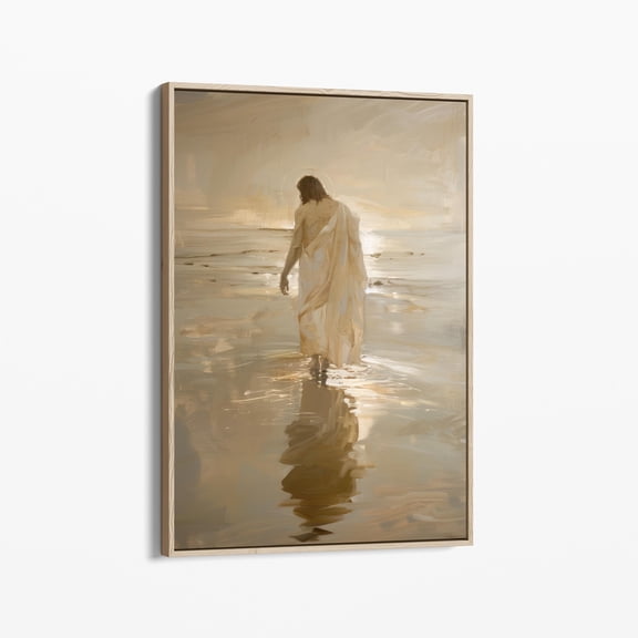 Jesus Christ Walking On Water Print | Christian Art | Religious Wall Art | Religious Wall Decor | Holy Clouds | Cjcw Warm Present Vintage UNFRAMED Poster Size 24x36