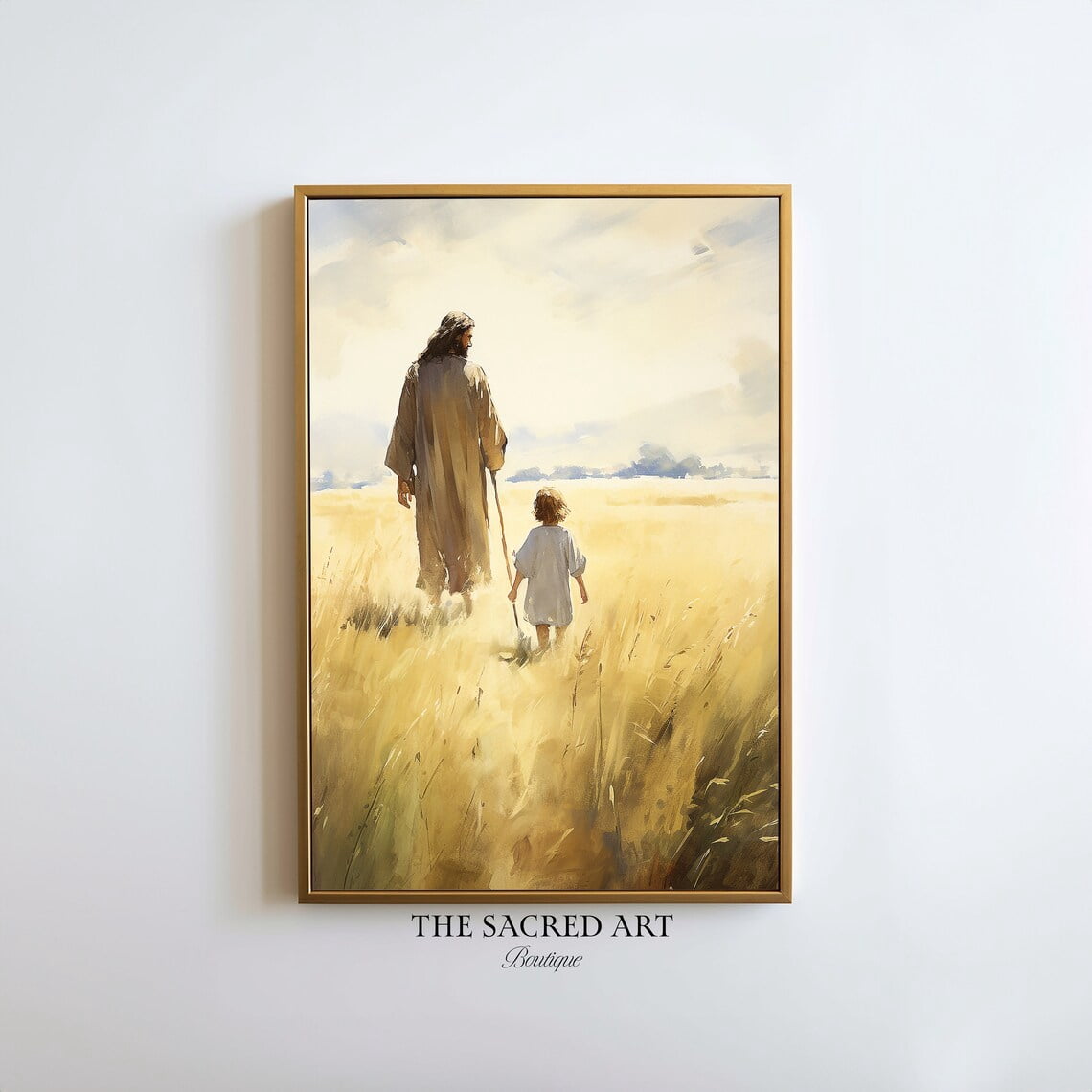 Jesus Christ Walking With Children Art Print Christian Bible Art ...