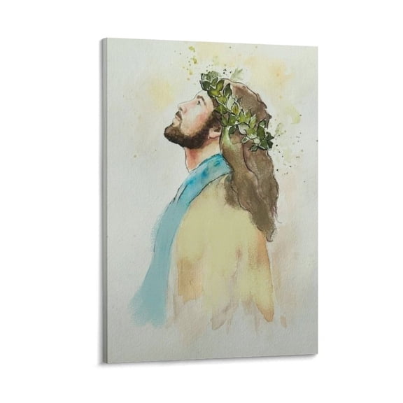 Jesus Christ Wall Art Jesus Portrait Poster Savior Catholic Watercolor Print Posters Art Print Wall Photo Paint Poster Hanging Picture Family Bedroom Decor Gift 20x30inch(50x75cm)