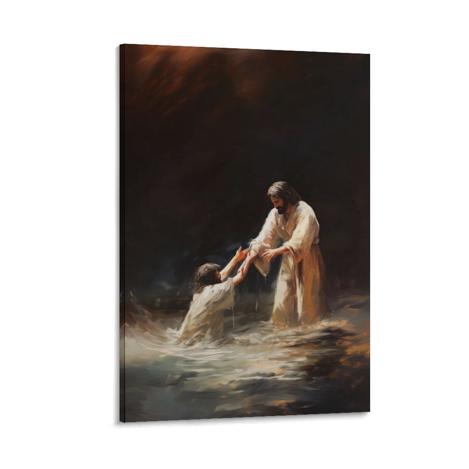 Jesus Christ Wall Art - Jesus Saves Man from Abyss Painting - Savior ...