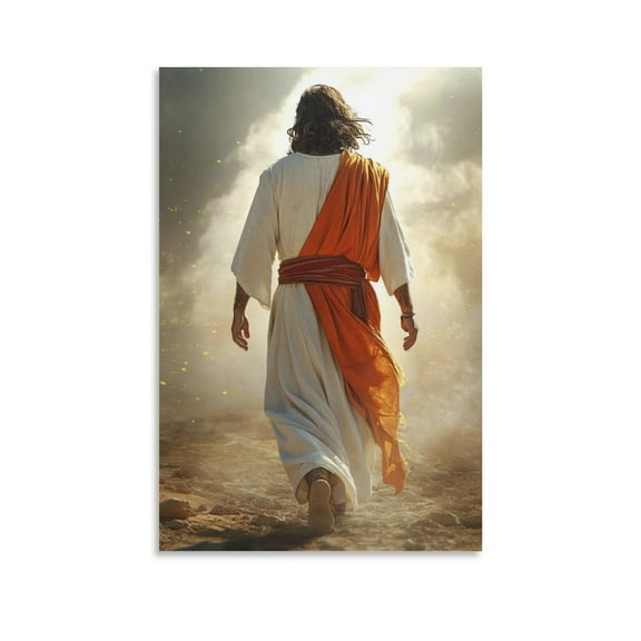 Jesus Christ Wall Art Jesus Walking in The Desert Poster Savior God Canvas Print Painting On Canvas Wall Art Poster Scroll Picture Print Living Room Walls Decor Home Posters 16x24inch(40x60cm)