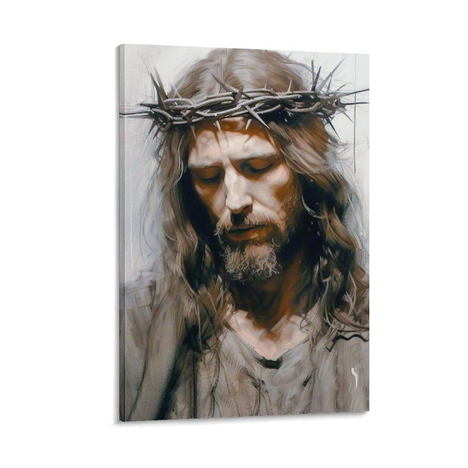 Jesus Christ Wall Art Jesus Wearing Crown of Thorns Poster Easter Decor ...