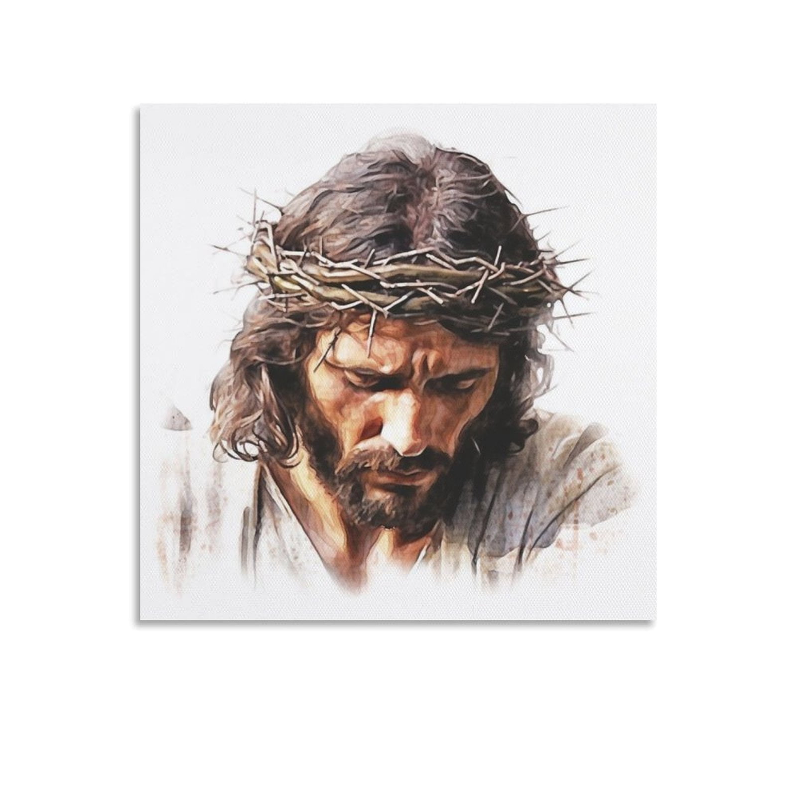 Jesus Christ Wall Art Jesus Wearing Crown of Thorns Poster Jesus ...