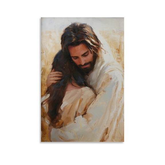 Jesus Christ Wall Art Jesus And Woman Poster (21) Jesus Heals Woman Canvas Print Poster Decorative Painting Canvas Wall Art Living Room Posters Bedroom Painting 20x30inch(50x75cm)