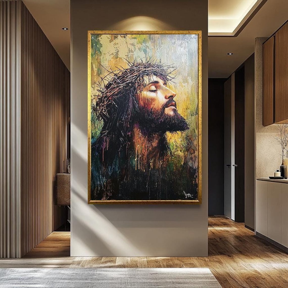 Jesus Christ Wall Art Portrait Sacred Christian Wall Decor Religious ...