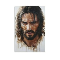 Jesus Christ Wall Art Sad Jesus Poster Bible Watercolor Canvas Print Wall Art Poster Scroll Canvas Painting Picture Living Room Decor Home 16x24inch(40x60cm)