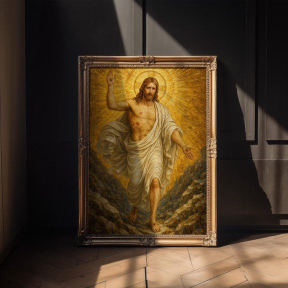 Jesus Christ Wall Art Savior Christian Art Religion, Stretched Canvas 8x10in
