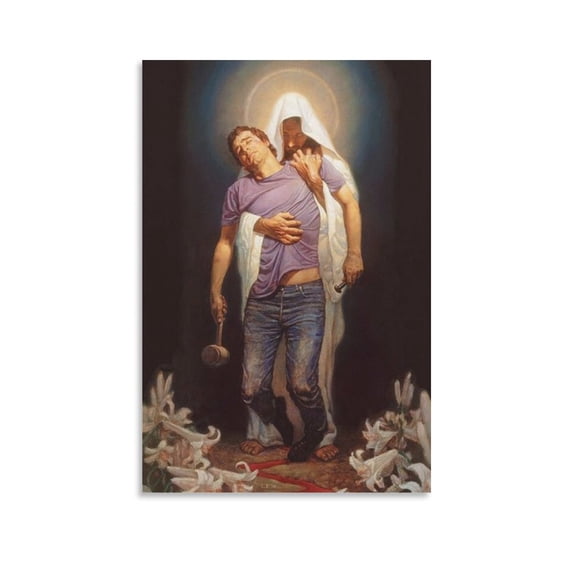 Jesus Christ Wall Art - Vigil And Forgiven Wall Art Poster Gifts Bedroom Prints Home Decor Hanging Picture Canvas Painting Posters 12x18inch(30x45cm)