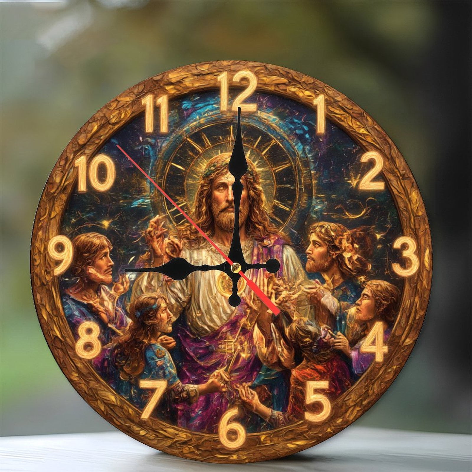 Jesus Christ Wall Clock Religious Art Home Decor Gift 10-Inch Silent ...