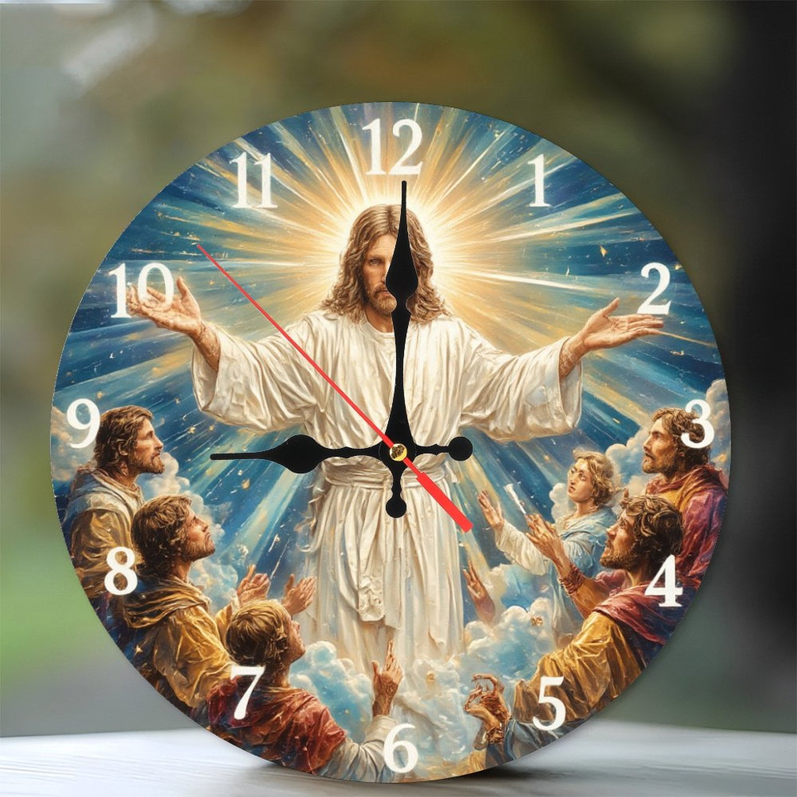Jesus Christ Wall Clock Religious Gift Ascension Home Decor 10-Inch ...