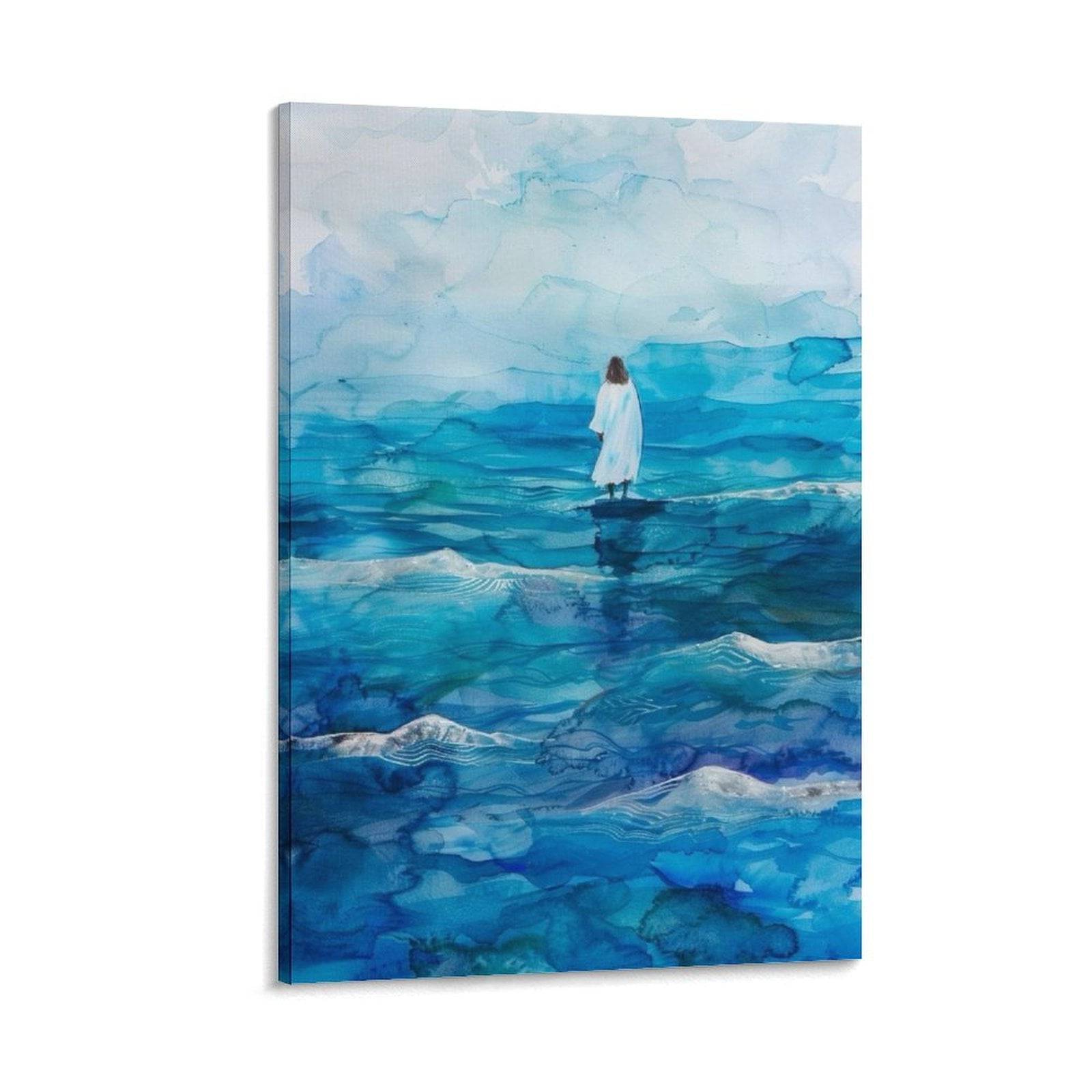 Jesus Christ Wall Decor Art - Jesus Walking on Water - Bible Painting ...