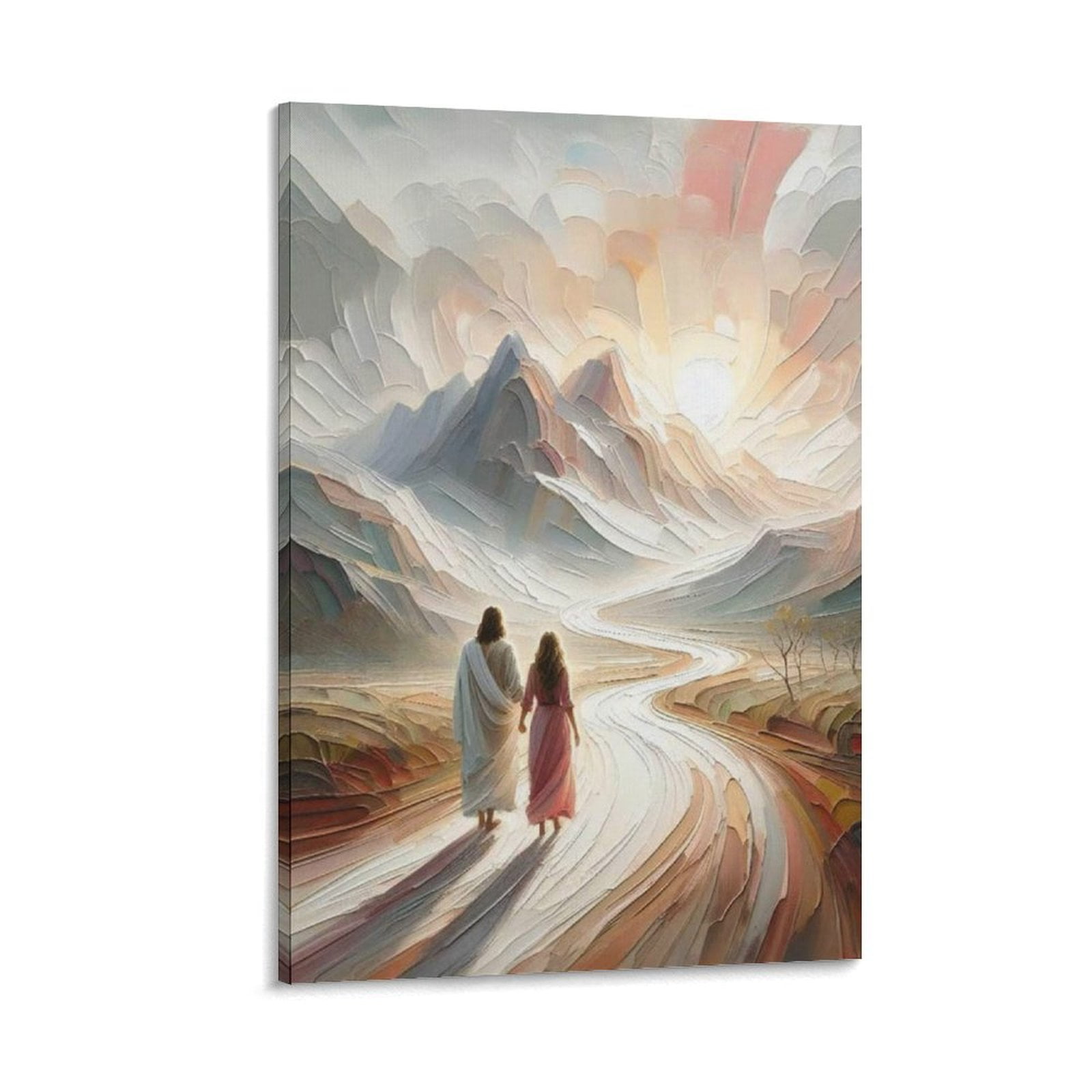 Retail Graphics Mural Jesus Christ Wall Decor Art, Jesus Walking with Woman, Bible Canvas ...