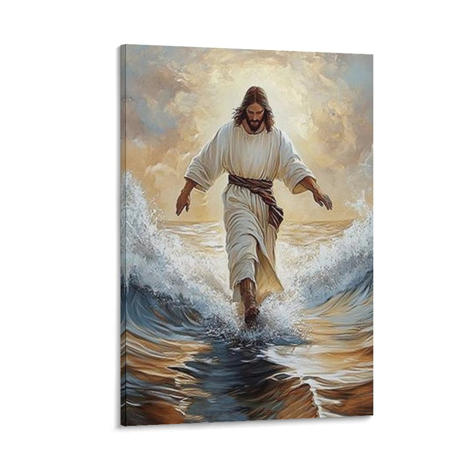 Jesus Christ Wall Decor - Jesus Walking on Water Painting - Bible God ...
