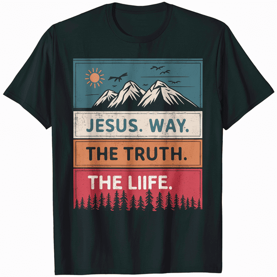 Jesus Christ Way Truth Life Women Men Family Christian Faith T-Shirt
