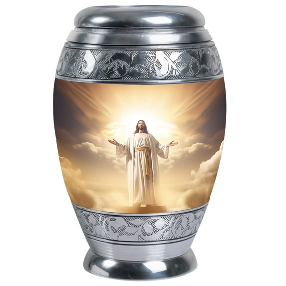 Jesus Christ With Sun Urns For Ashes Adult Male Large - Burial Urns For Adult Human Ashes - Urns For Human Ashes Adult Female - Cremation Urns Large Adult - Urn For Ashes Adult Male (Size - 10 Inch)