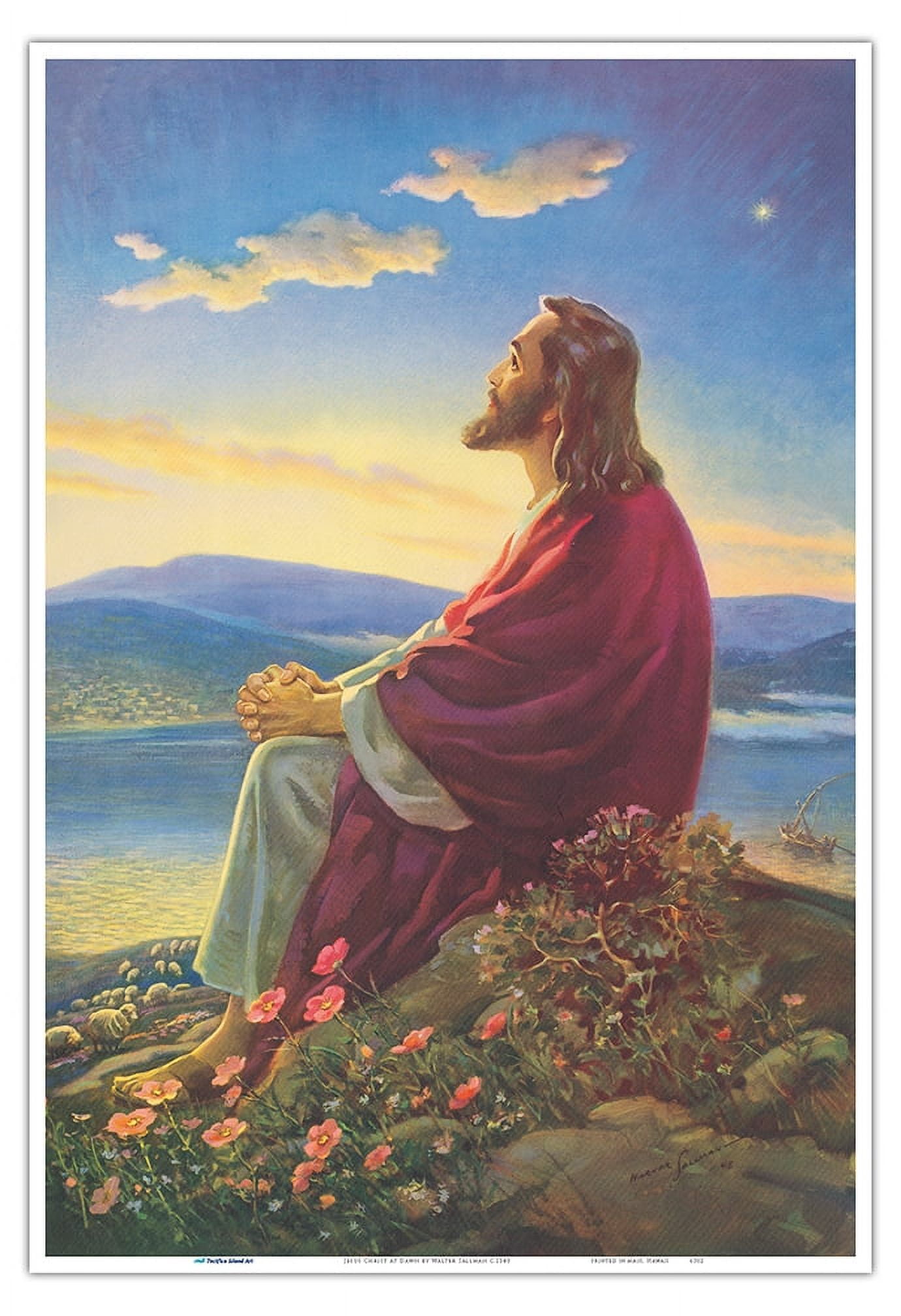 Jesus Christ at Dawn - Vintage Religious Art by Walter Sallman c