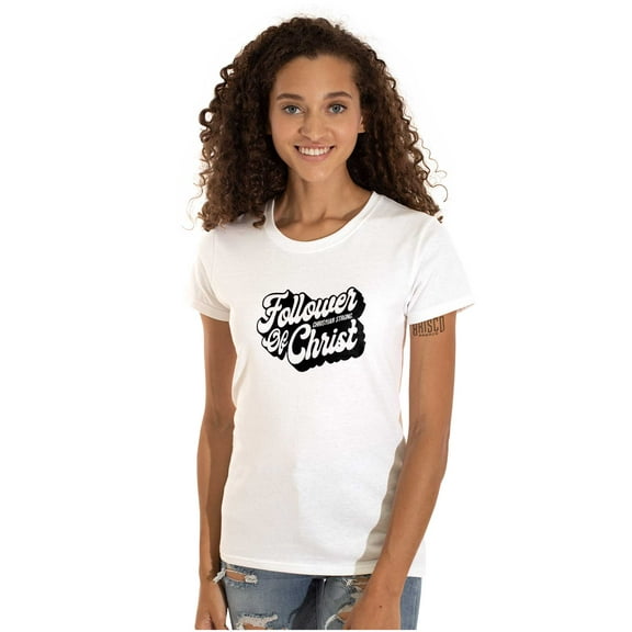 Jesus Christ is Lord God Christian Womens Slim Fit Graphic Tee Brisco Brands L
