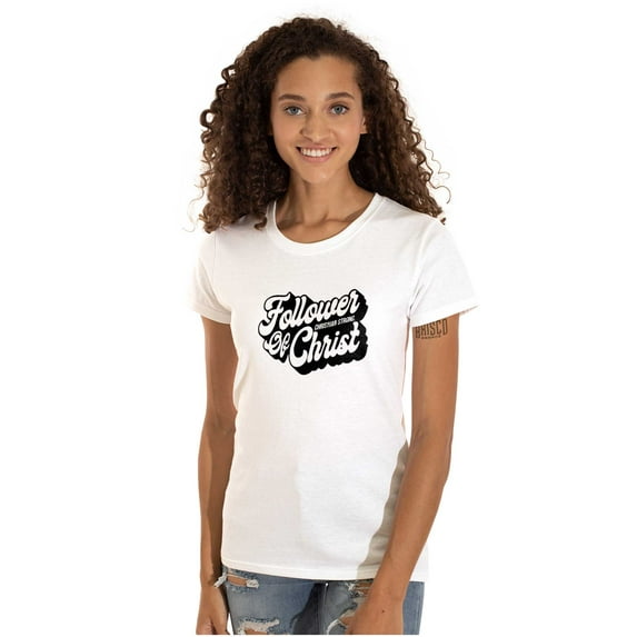 Jesus Christ is Lord God Christian Womens Slim Fit Graphic Tee Brisco Brands S