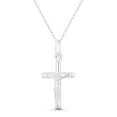thumbnail image 1 of Jesus Christ on Classic Christian Catholic Latin Crucifix Cross 31x16mm (1.5x0.6in) Pendant in .925 Sterling Silver, 1 of 1